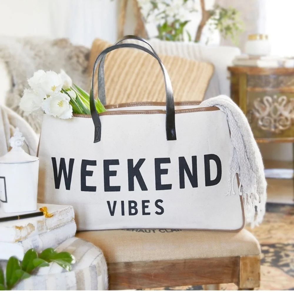 Canvas Tote - Weekend Vibes. NWOT